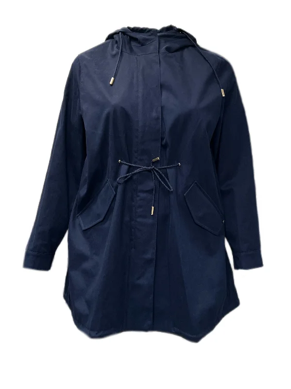 Exclusive Offers Marina Rinaldi Women's Navy Tamkebis Hooded Rain Jacket Size 14W/23 NWT