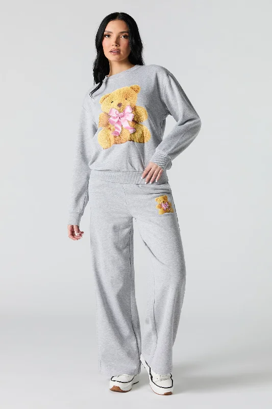 Flash Deals Graphic Fleece Wide Leg Sweatpant