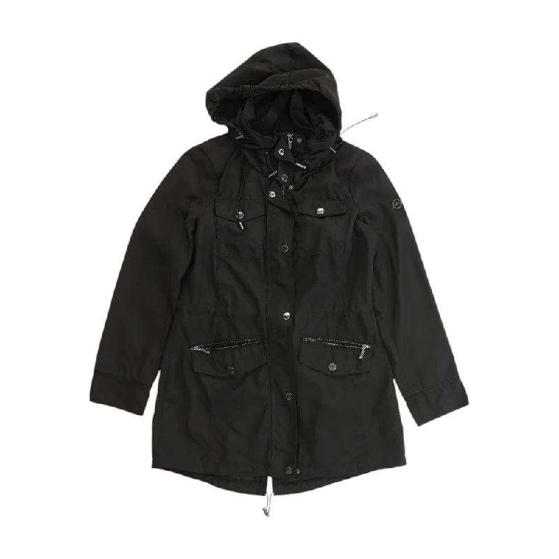 Steals and Deals Black Solid Lightweight Coat