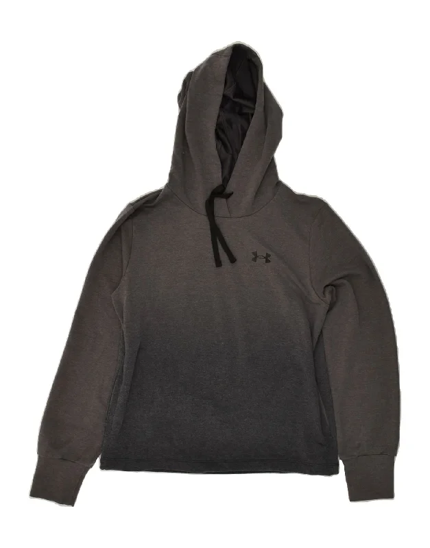 Holiday Sale UNDER ARMOUR Womens Oversized Hoodie Jumper UK 6 XS Grey Colourblock