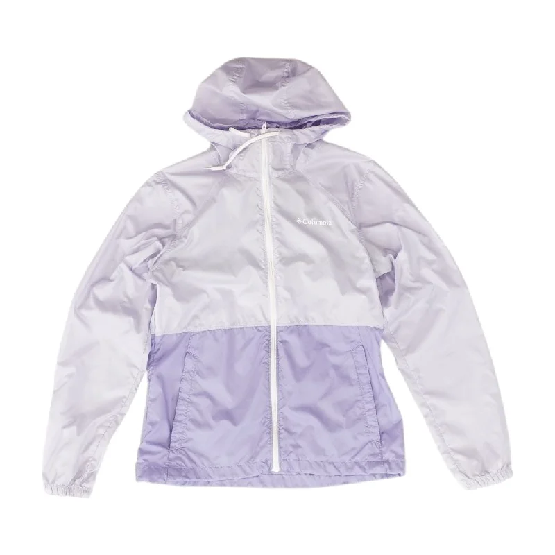 Doorbuster Deal Purple Color Block Rain Jacket