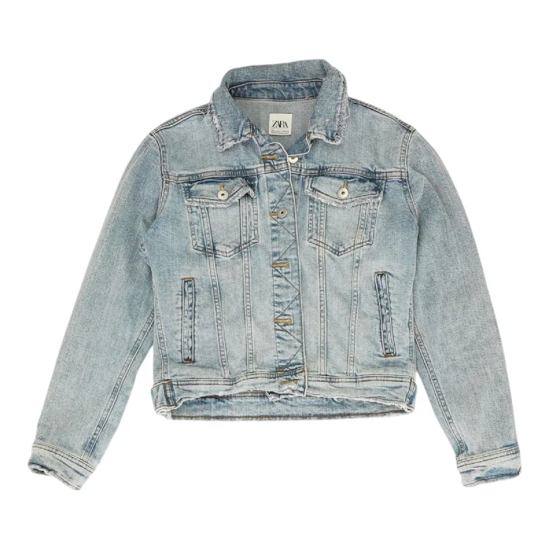 Sneak Peek Sale Blue Solid Denim Jacket