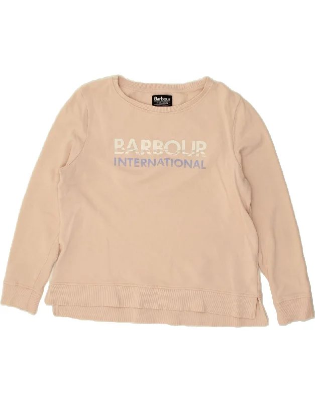 Special Savings BARBOUR Womens Graphic Sweatshirt Jumper UK 12 Medium  Beige Cotton