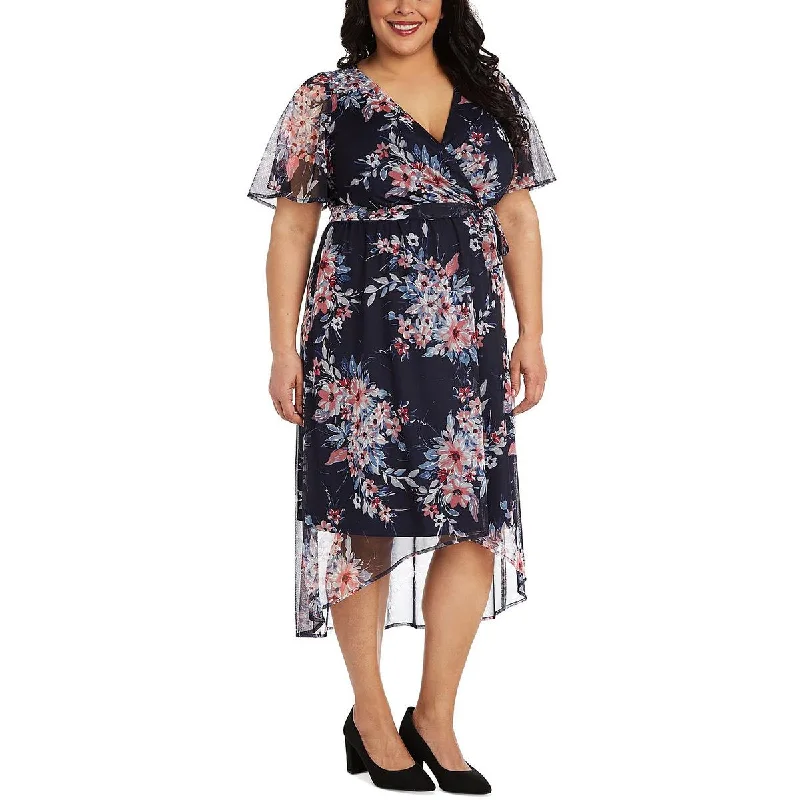 Buy Now Plus Womens Floral Faux Wrap Midi Dress