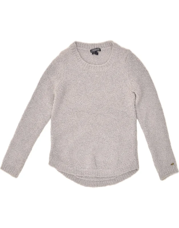 Can't Be Beat TOMMY HILFIGER Womens Boat Neck Jumper Sweater UK 10 Small Grey Wool