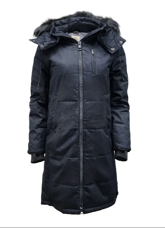 Bonus Savings HoodLamb Women's Black Nordic Hemp Warm Vegan Puffer Coat 420 NWT