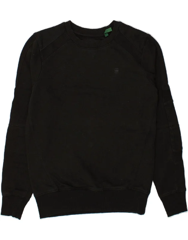 New Markdowns G-STAR Womens Sweatshirt Jumper UK 10 Small Black Cotton