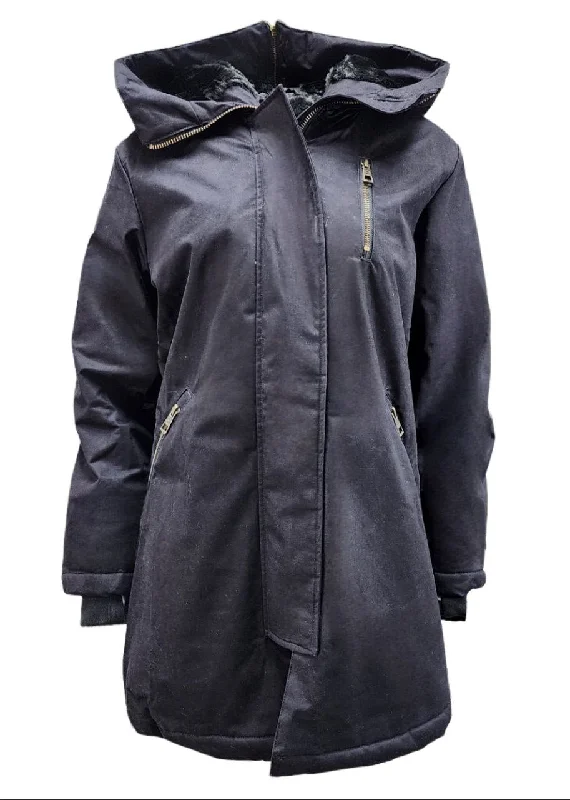 Big Discounts HoodLamb Women's Black Oversized Warm Natural Hemp Coat 420 NWT