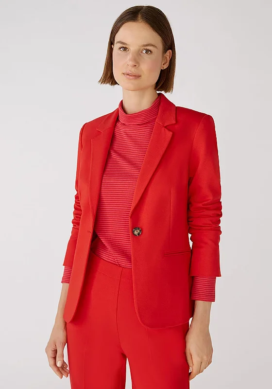Bargain Bin Oui Jersey Fitted Blazer, Red
