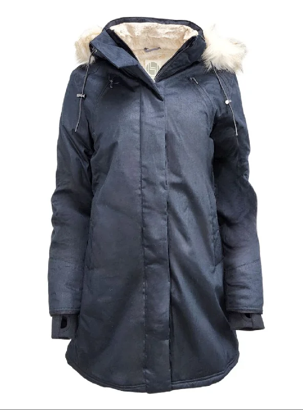 Bonus Savings HoodLamb Women's Black Nordic 5/5 Warm Natural Hemp Parka 420 NWT