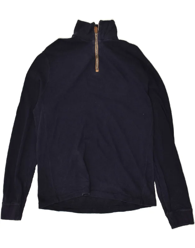 Buy Now POLO RALPH LAUREN Womens Zip Neck Sweatshirt Jumper UK 14 Medium Navy Blue