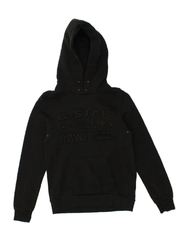 Special Discount G-STAR Womens Graphic Hoodie Jumper UK 10 Small Black Cotton