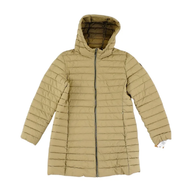 Deep Discounts Tan Solid Puffer Coat