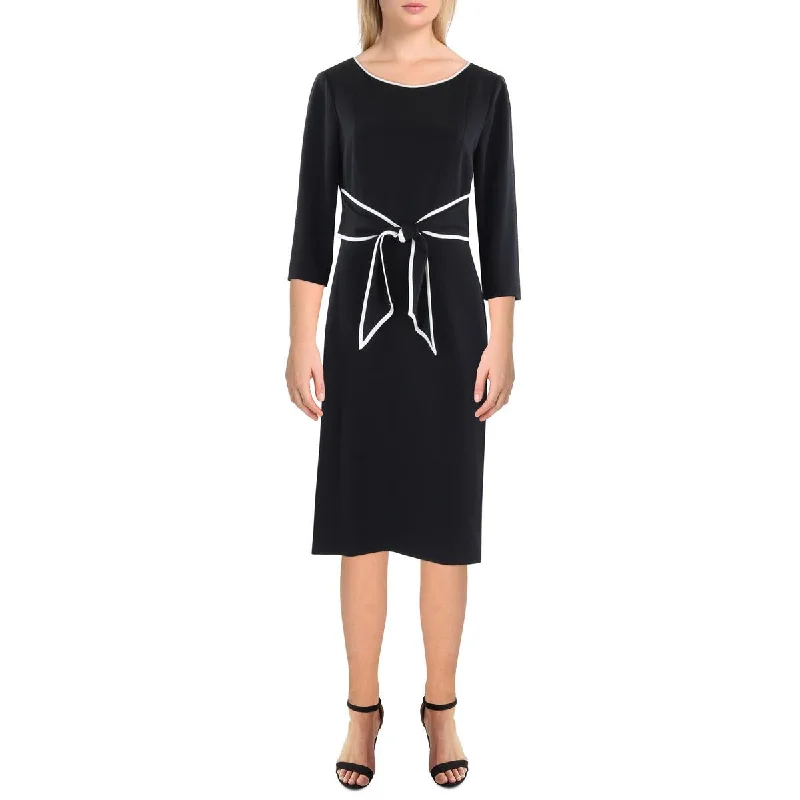 Don't Wait Womens Knee-Length Front Tie Wear To Work Dress