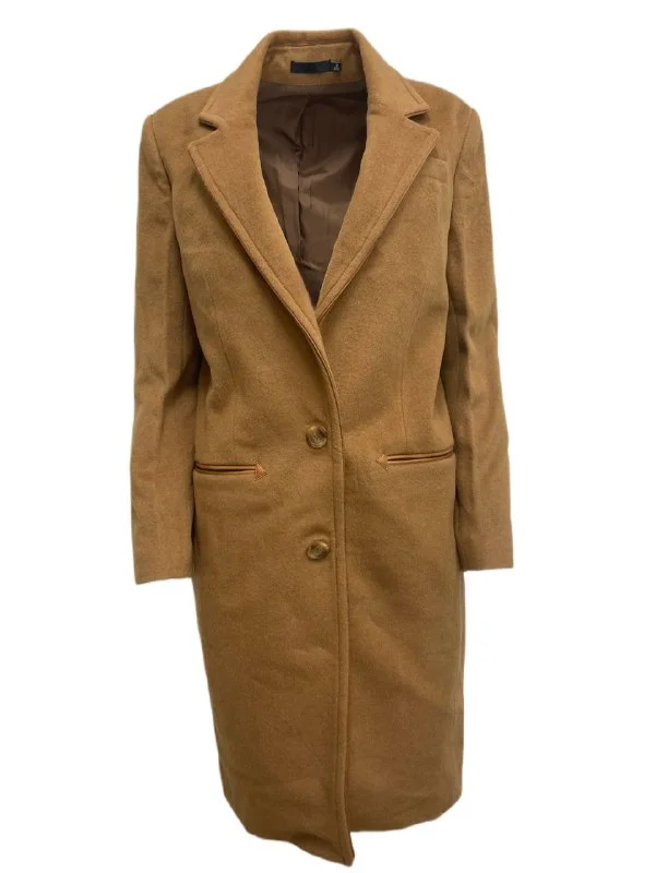 Quick Sale BLK DNM Women's Light Brown Wool Blend Coat 11 Size Small NWT