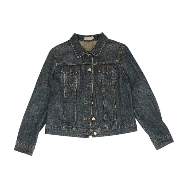 Big Discounts Blue Solid Denim Jacket