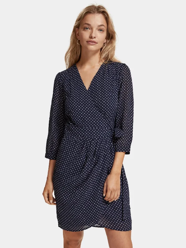 Bargain Blast Printed mini wrap dress