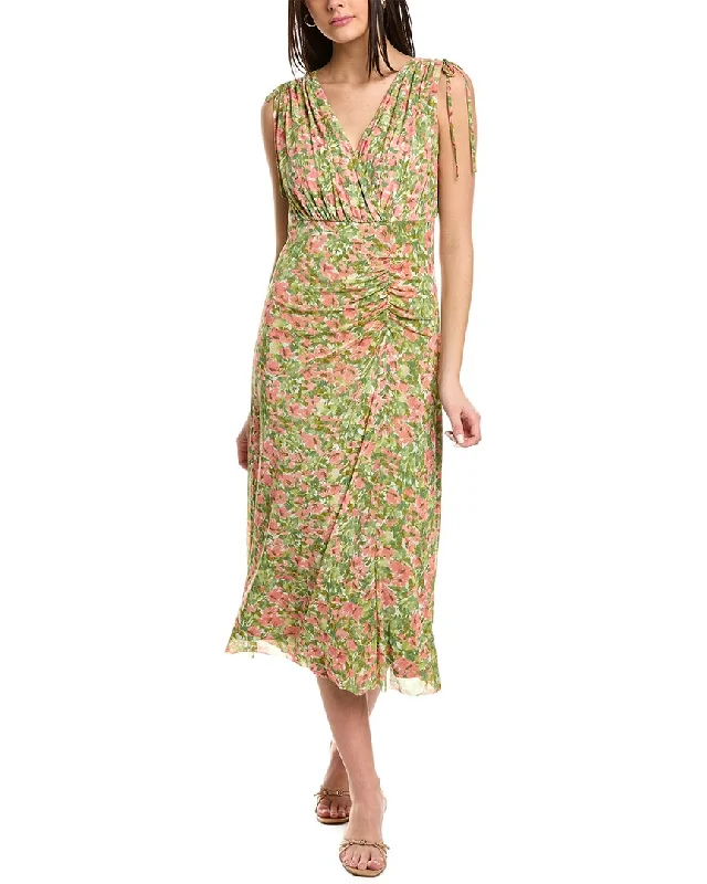 Deal Dash Anne Klein Crossover Mesh Midi Dress
