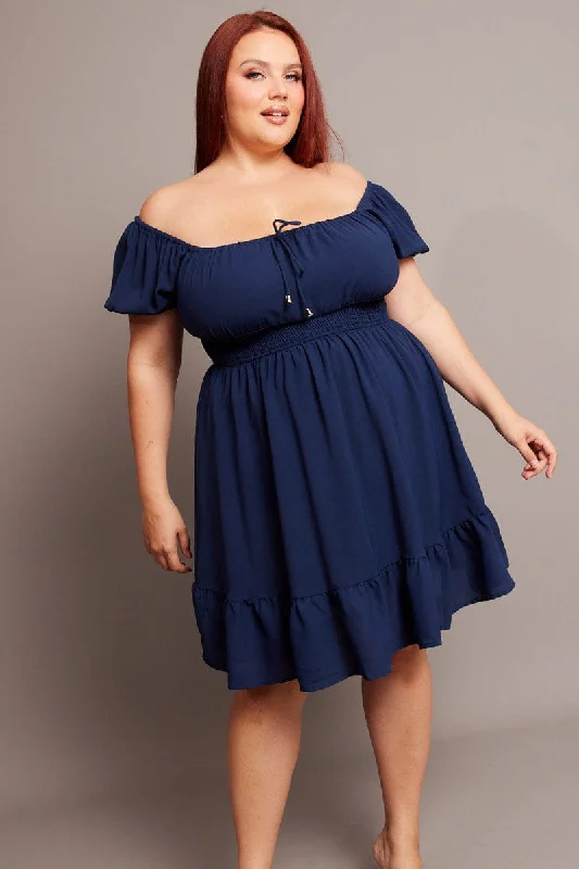 Exclusive Deal Denim Gathered Bust Tie Front Shirred Waist Minidress