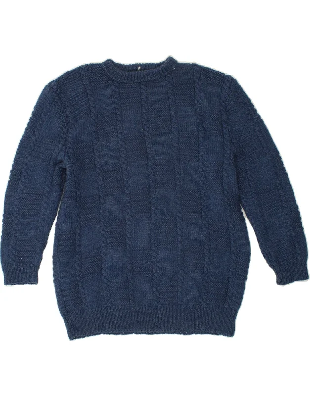 Crazy Deals VINTAGE Womens Crew Neck Jumper Sweater UK 16 Large Navy Blue