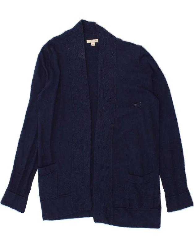 Get It Before It’s Gone WHITE STUFF Womens Open Cardigan Sweater UK 10 Small Navy Blue Cotton