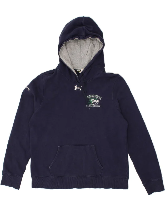 Epic Deals UNDER ARMOUR Womens Essex Tech Hoodie Jumper UK 14 Medium Navy Blue Cotton Epic Deals UNDER ARMOUR Womens Essex Tech Hoodie Jumper UK 14 Medium Navy Blue Cotton
