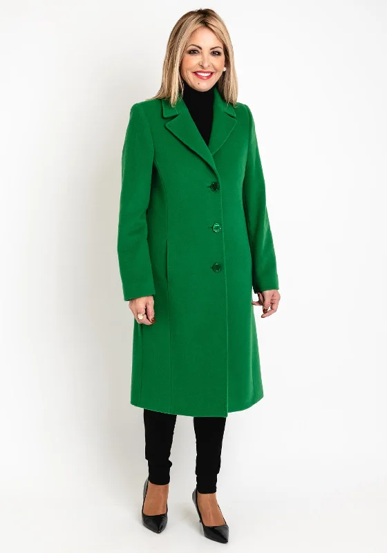 Early Bird Discount Christina Felix Classic Tailored Wool Cashmere Blend Long Coat, Shamrock Green Early Bird Discount Christina Felix Classic Tailored Wool Cashmere Blend Long Coat, Shamrock Green