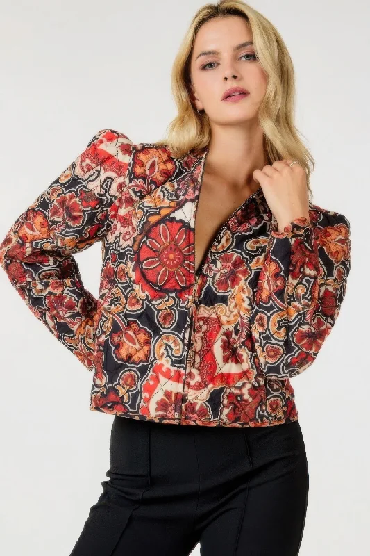 Get It Before It’s Gone Zip Up Multi-print Jacket