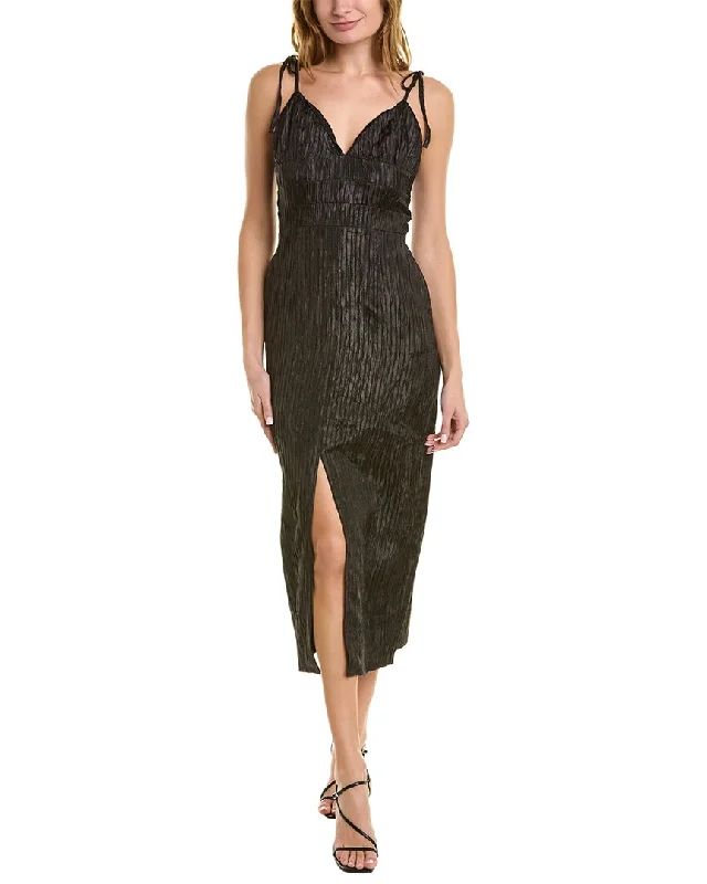 Midnight Sale BCBGMAXAZRIA Pleated Midi Dress