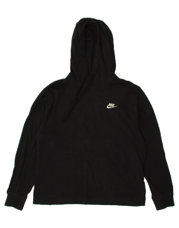Major Savings NIKE Womens Hoodie Jumper UK 16 Large Black Cotton