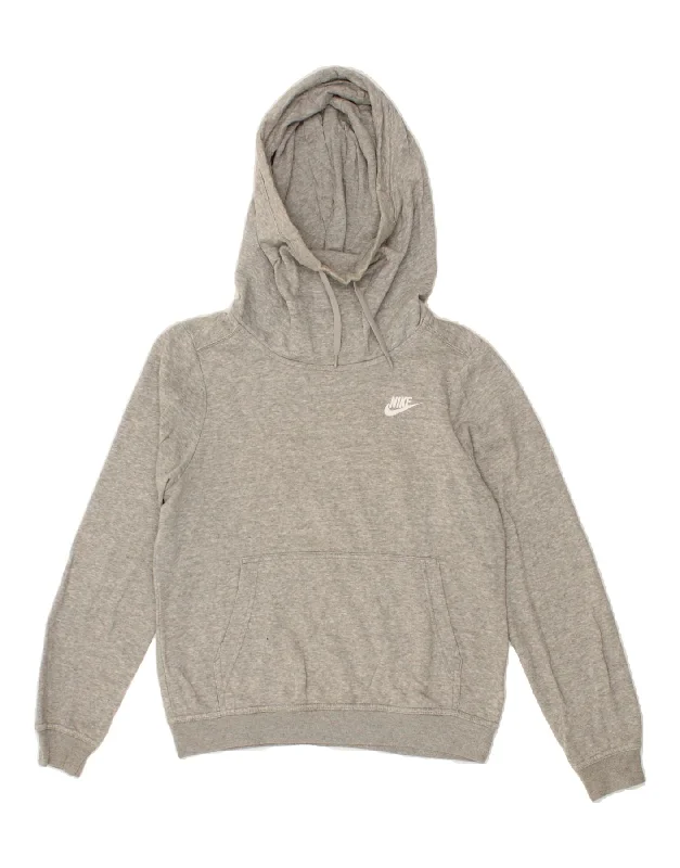 Blowout Deals NIKE Womens Hoodie Jumper UK 6 XS Grey Cotton