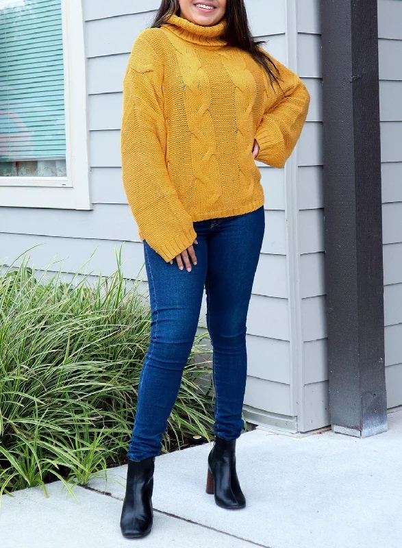 Exclusive Preview Oversized Chunky Knit Sweater - Mustard
