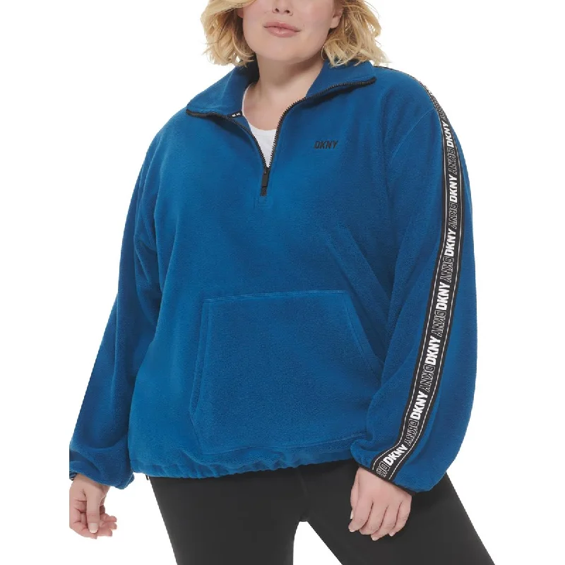 Price Drop Plus Womens Fleece Mock Neck 3/4 Zip Pullover