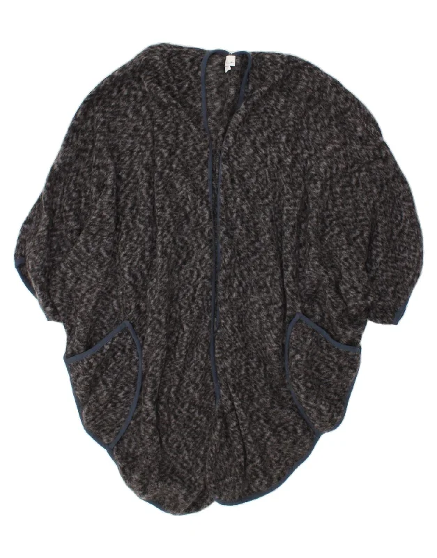 Can't Miss VINTAGE Womens Poncho Cardigan Sweater One Size Grey Mohair