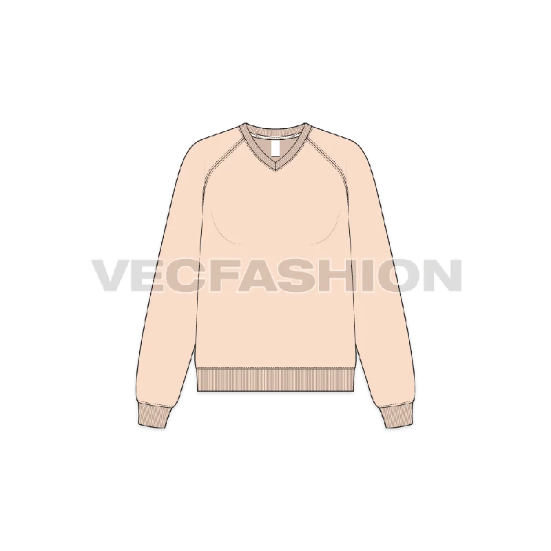 Discount Days Women's V-neck Raglan Sleeve Sweatshirt