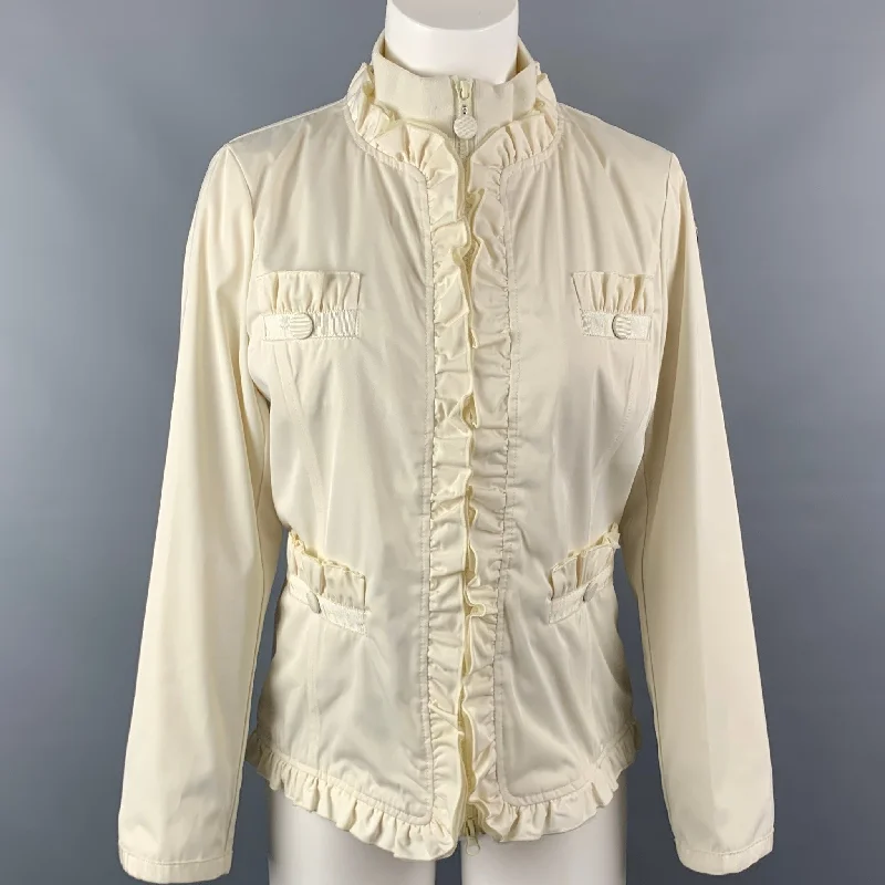 Massive Deals LOVE MOSCHINO Size 6 Cream Polyester Ruffled Jacket