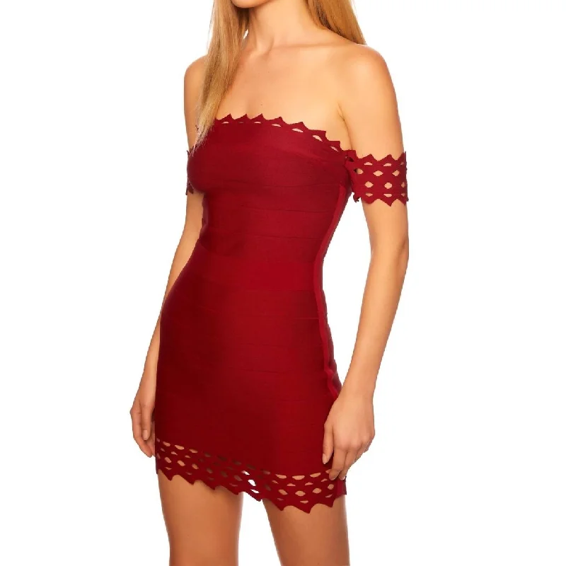 Act Now Eyelet Bandage Mini Dress