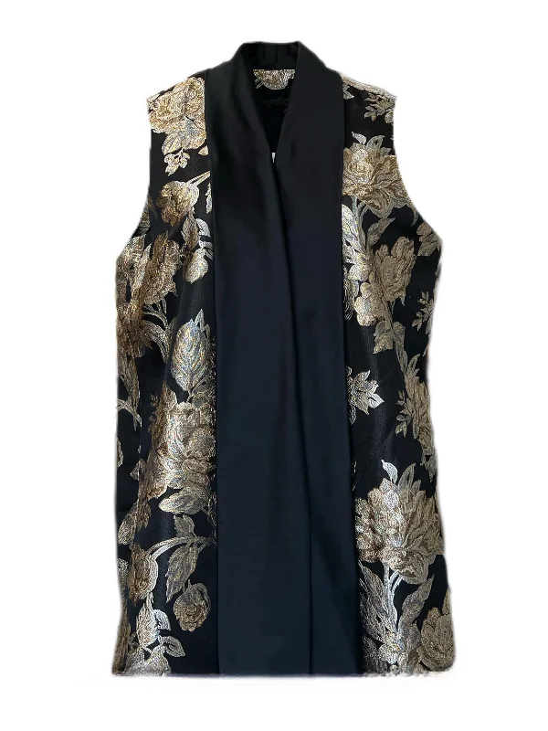 Grand Opening Sale Marina Rinaldi Women's Nero Giglio Sleeveless Floral Vest NWT