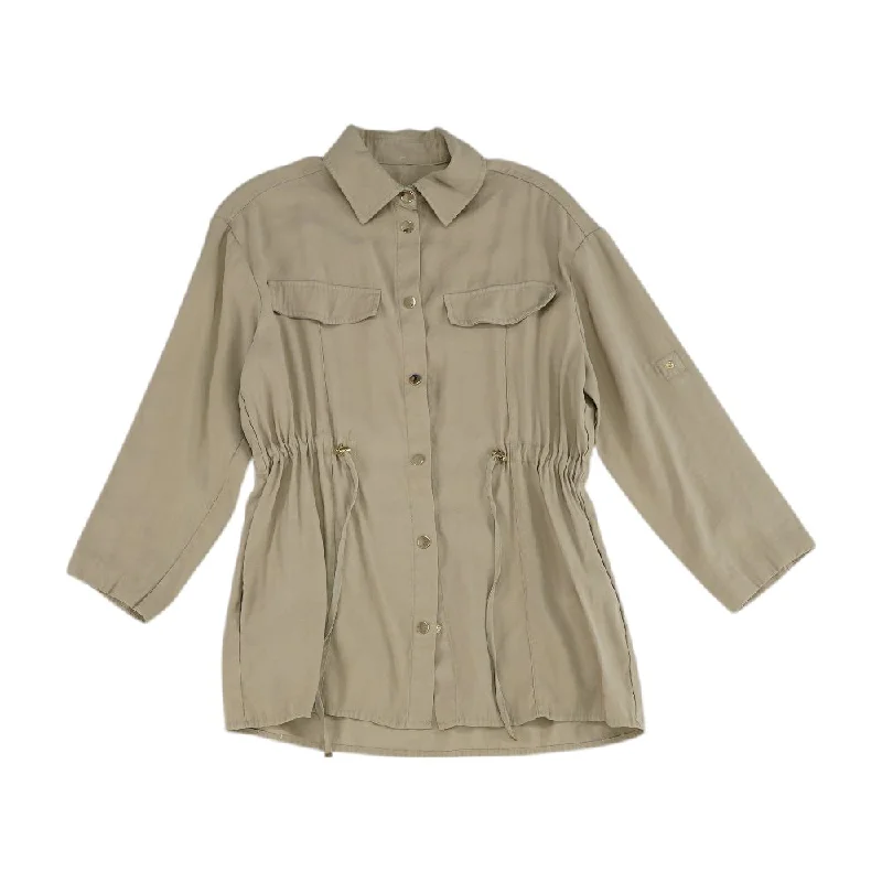 Super Sale Tan Solid Jacket