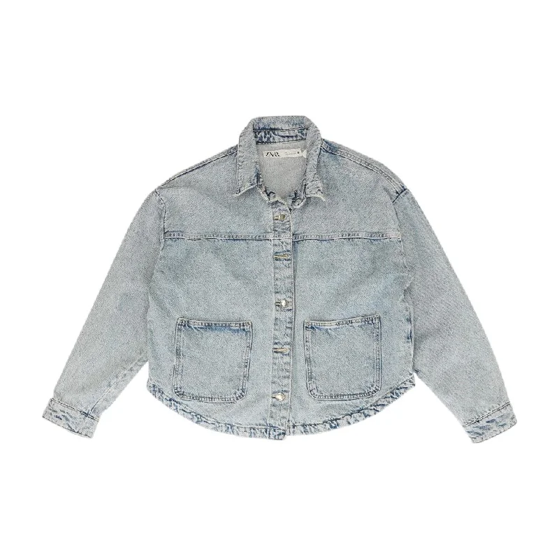Incredible Offers Blue Solid Denim Jacket
