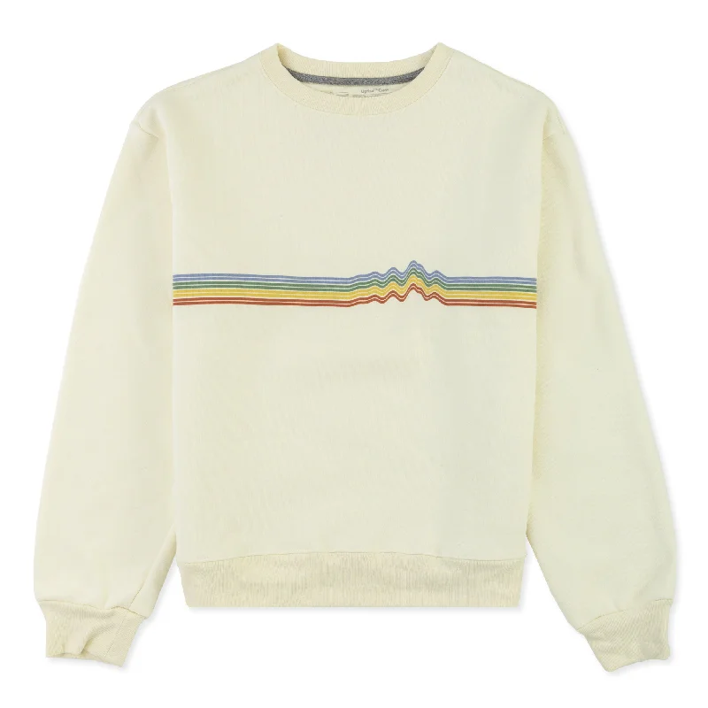Shop and Save Women's Ridge Rise Stripe Uprisal Crewneck Sweatshirt