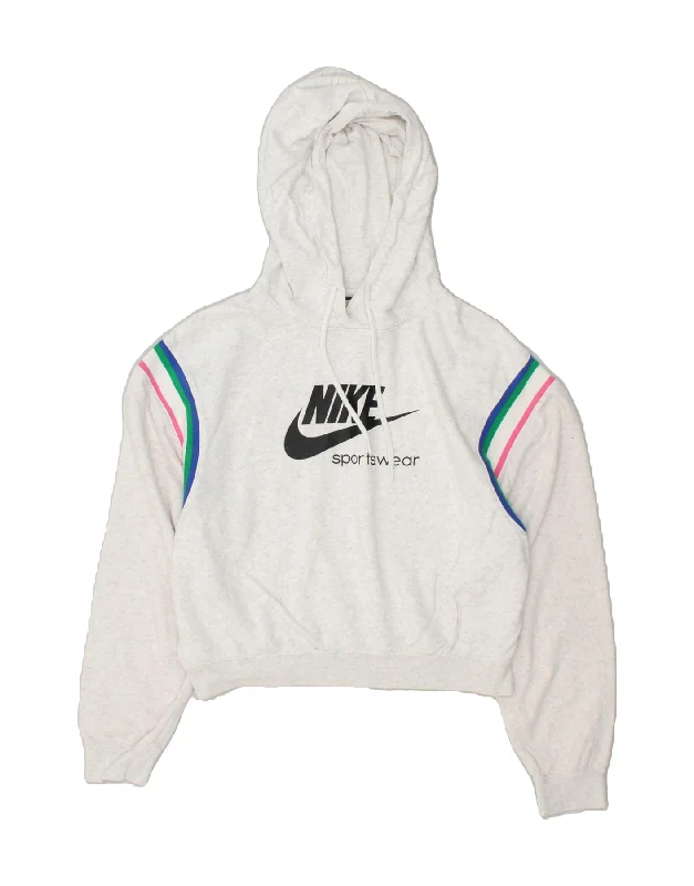 Take Advantage NIKE Womens sportswear Graphic Hoodie Jumper UK 6 XS White Cotton