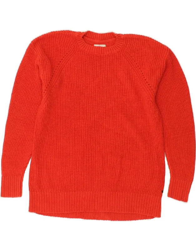 Buy More, Save More FAT FACE Womens Crew Neck Jumper Sweater UK 10 Small Red Cotton