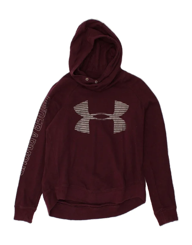 Weekend Deal UNDER ARMOUR Womens Loose Fit Graphic Hoodie Jumper UK 10 Small Burgundy Weekend Deal UNDER ARMOUR Womens Loose Fit Graphic Hoodie Jumper UK 10 Small Burgundy