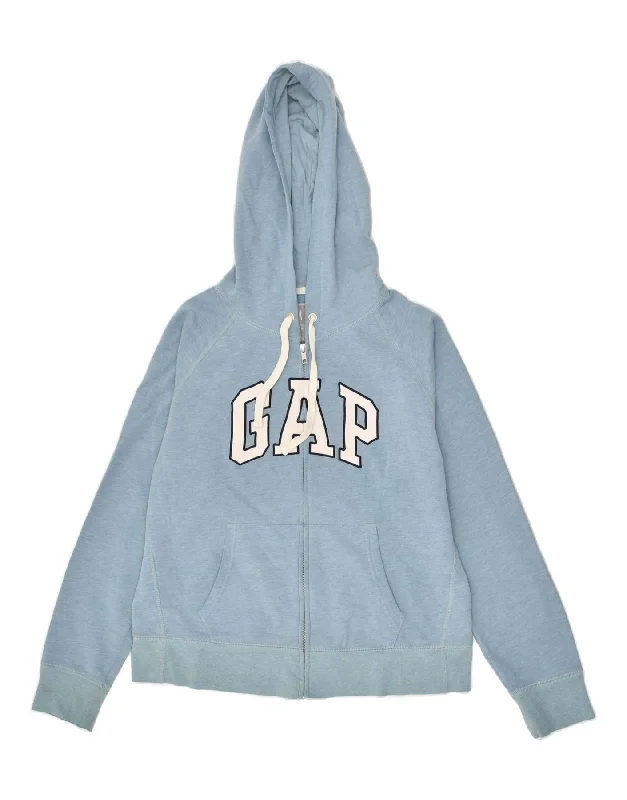 Special Discount GAP Womens Graphic Zip Hoodie Sweater UK 14 Medium Blue Cotton