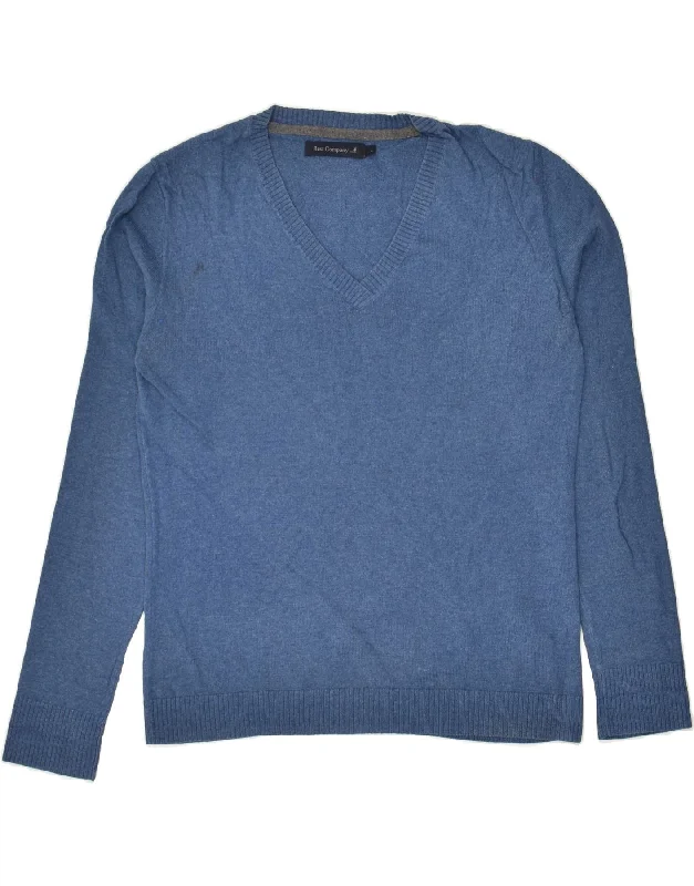 Today’s Deal BEST COMPANY Womens V-Neck Jumper Sweater UK 14 Large Blue Cotton