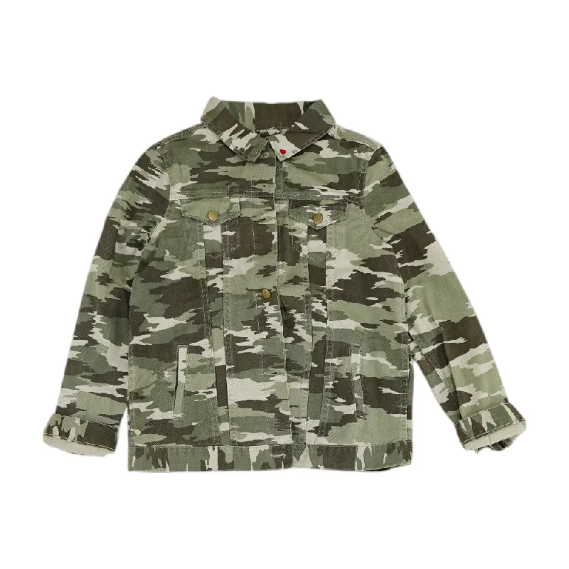Deep Discounts Green Camo Denim Jacket