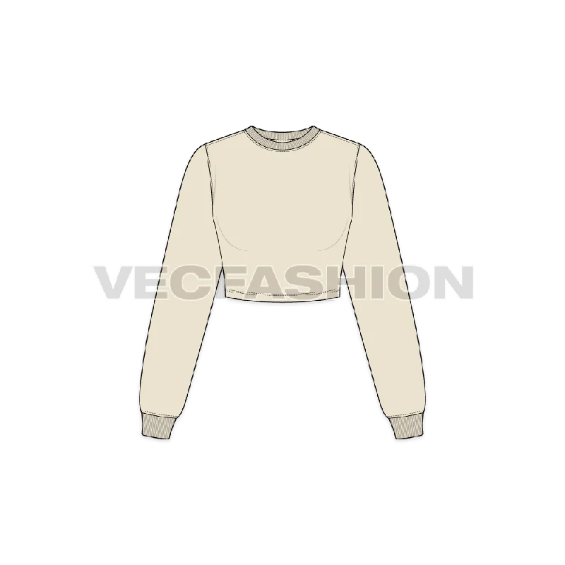 Deal Alert Women's Full Sleeves Crop Sweatshirt