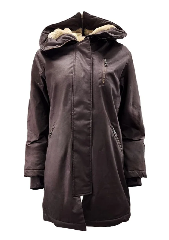 Deal Explosion HoodLamb Women's Dark Brown Oversized Warm Natural Hemp Coat 420 NWT