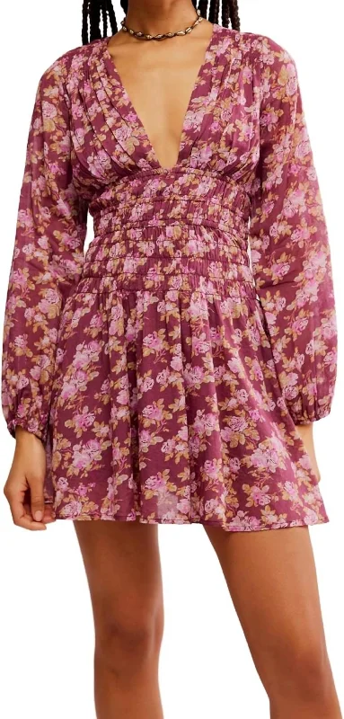 Mega Sale Keep You Mini Dress In Berry Combo